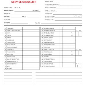 Service Check List (1200)